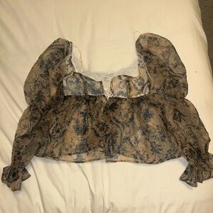 UO Lost In Thought Toile Babydoll Blouse Perfect Condition
